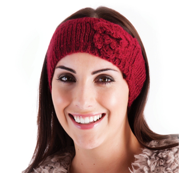 WOMENS GIRLS LADIES WOOL KNITTED HEADBAND WINTER SKI HAIR BAND EARMUFFS FLOWER eBay